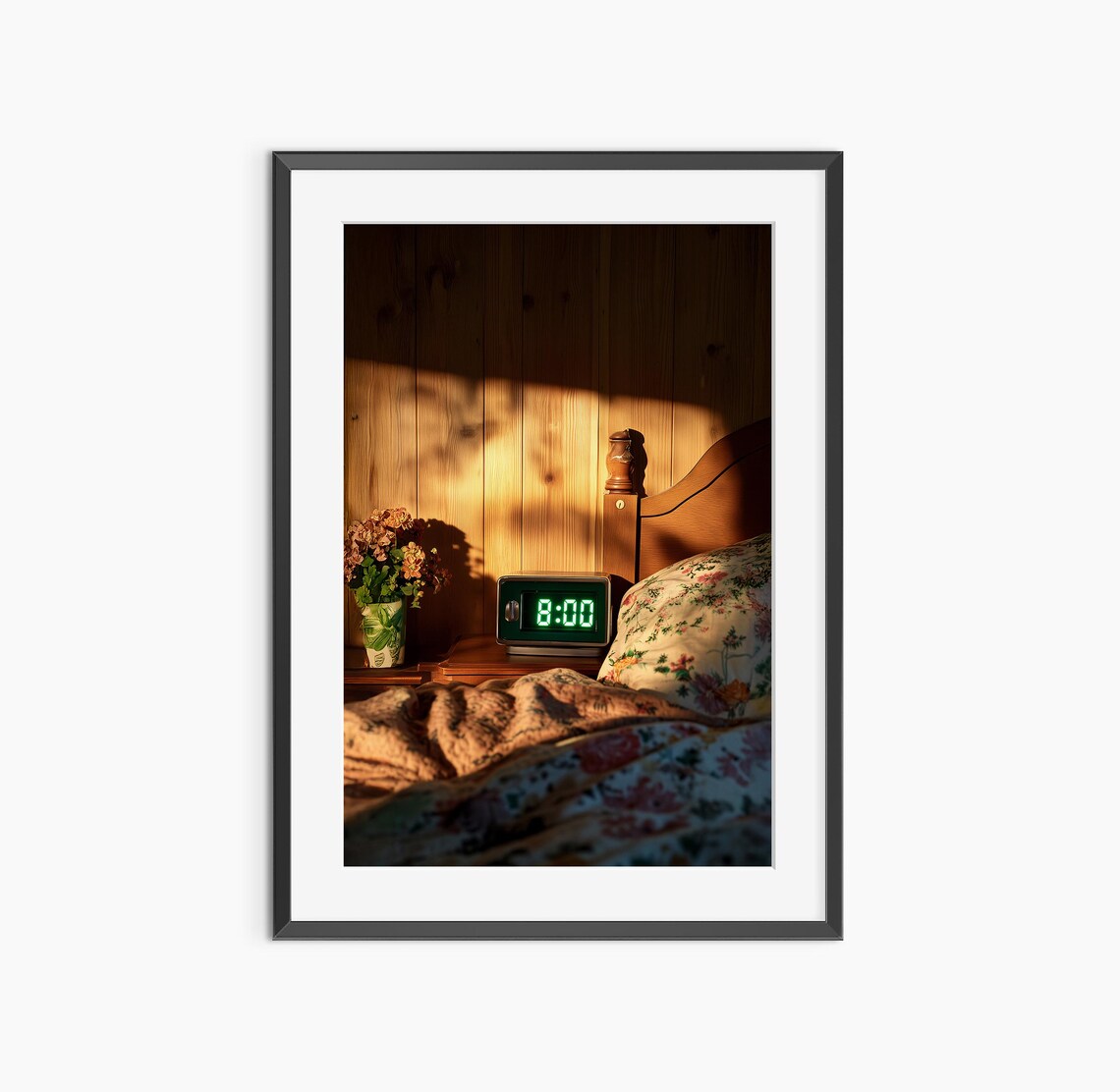 Sunlit Bedroom Alarm Clock 800 Retro Morning Light Photography Poster