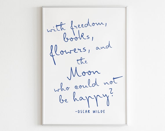 Oscar Wilde Quote Art Print, Boho Eclectic Style