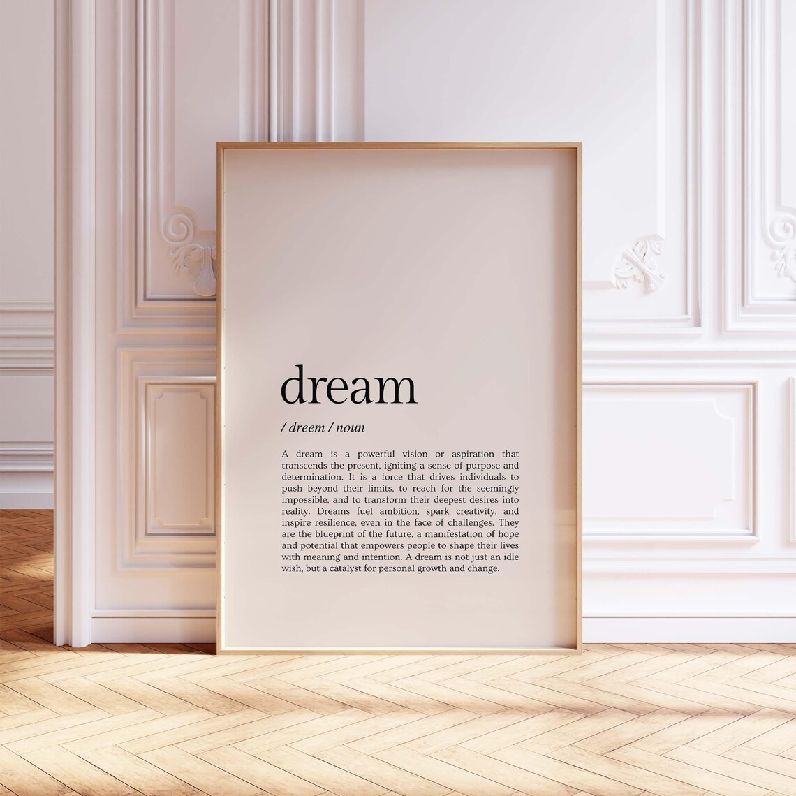 Dream Definition Motivational Wall Art Print
