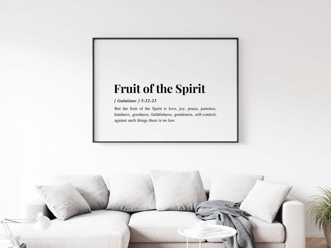 Fruit of the Spirit Galatians 5 Scripture Minimalist Faith Poster