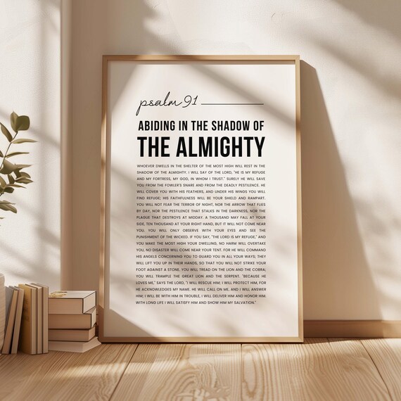 Psalm 91 Niv Bible Verse Print Christian Wall Art