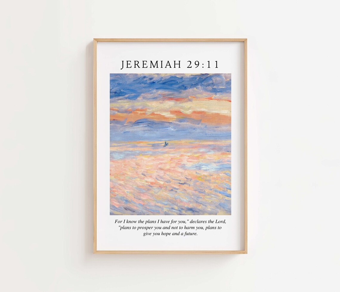 Jeremiah 2911 Niv Plans To Prosper You Hope And A Future Bible Verse Wall Art Christian Scripture