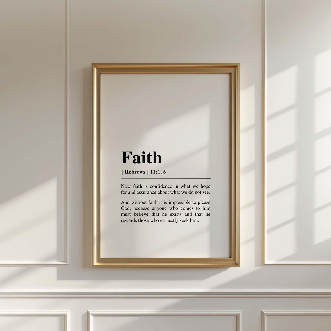 Faith Definition Hebrews 11:1, Christian Scripture Print