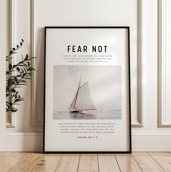 Isaiah 4313 Nkjv Fear Not Bible Verse Wall Art Christian Decor Scripture Print