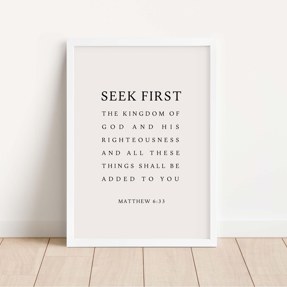 Matthew 6:33 Seek First The Kingdom Of God Poster