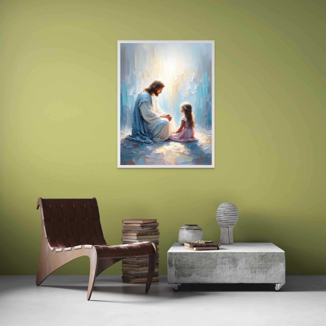 Prayers And Promises Jesus Praying With Girl Art Print - Image 3