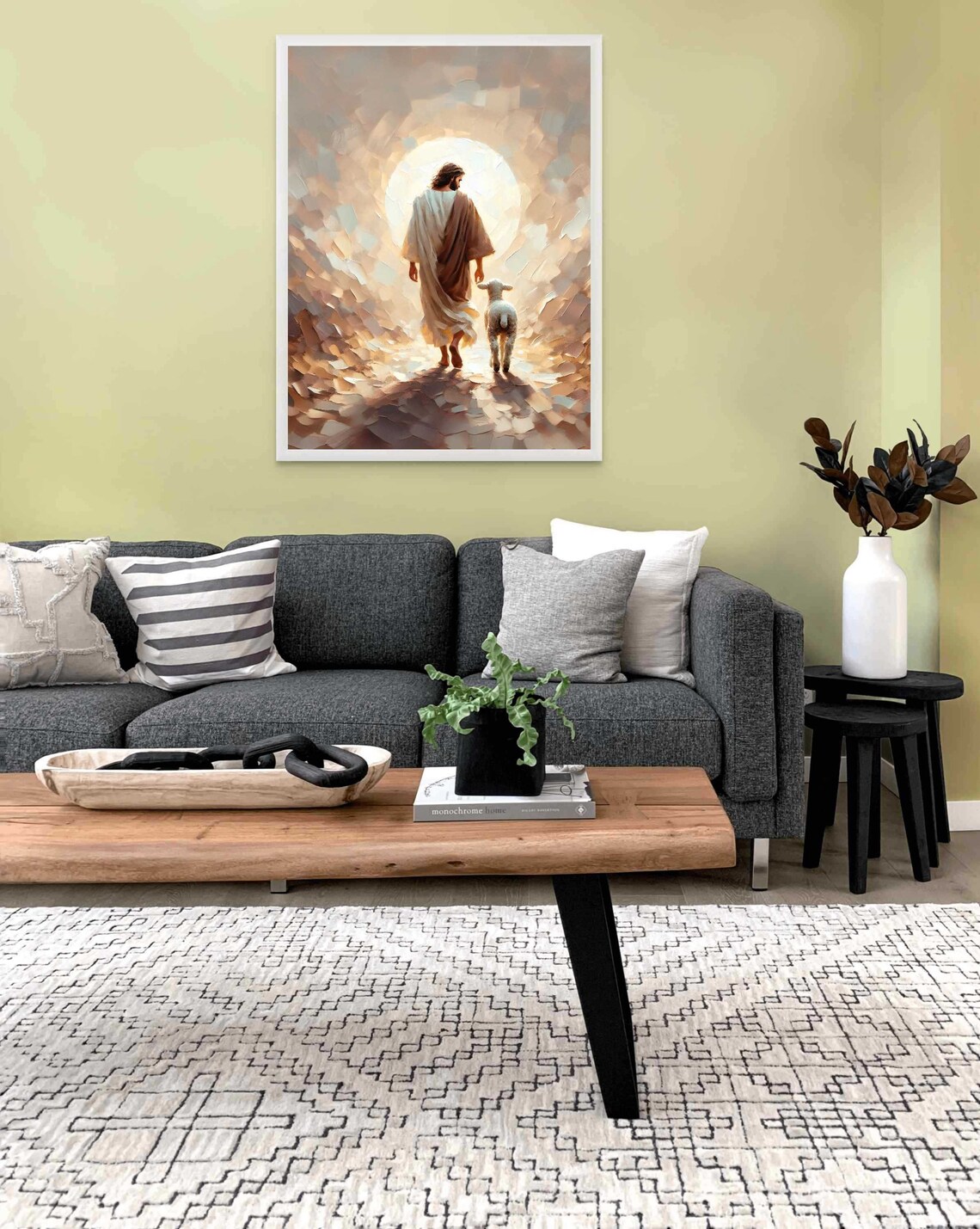 Jesus Leaves The 99, Christian Painting Art Print - Image 2