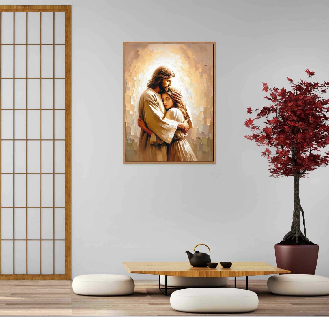 He Listens Christian Jesus And Woman Bible Painting - Image 5