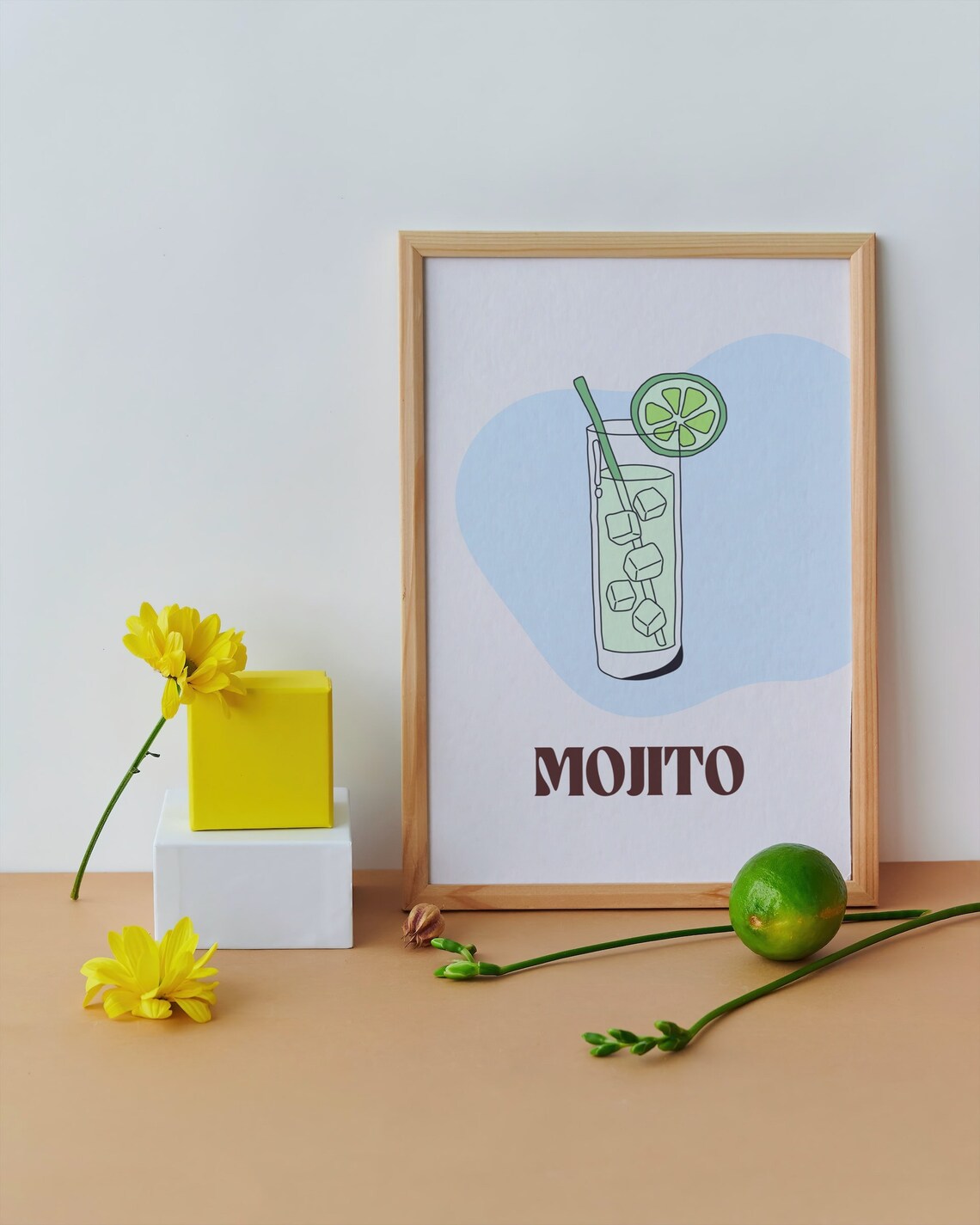Mojito Retro Cocktail Poster, Bar Cart Art Print - Image 3