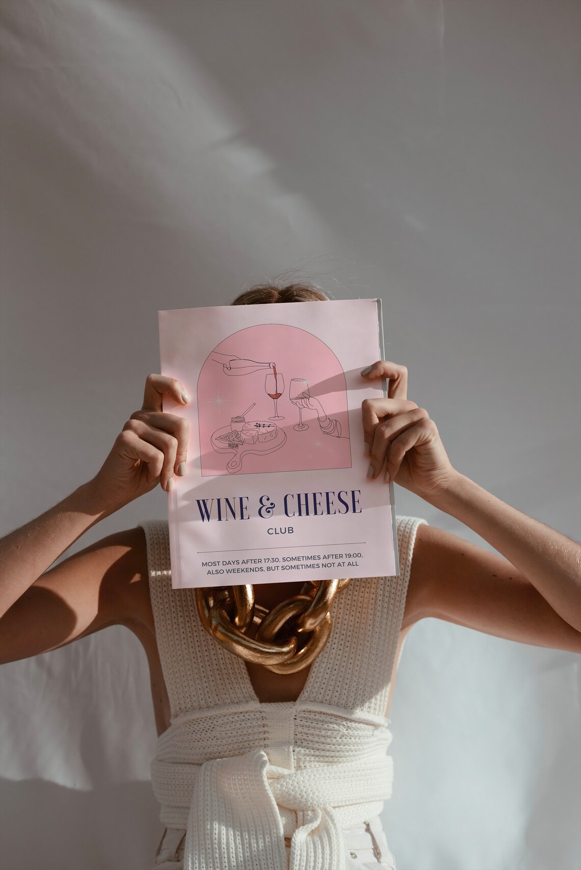 Wine and Cheese Club Funny Wine Lover Dining Room Quote Wall Art - Image 3