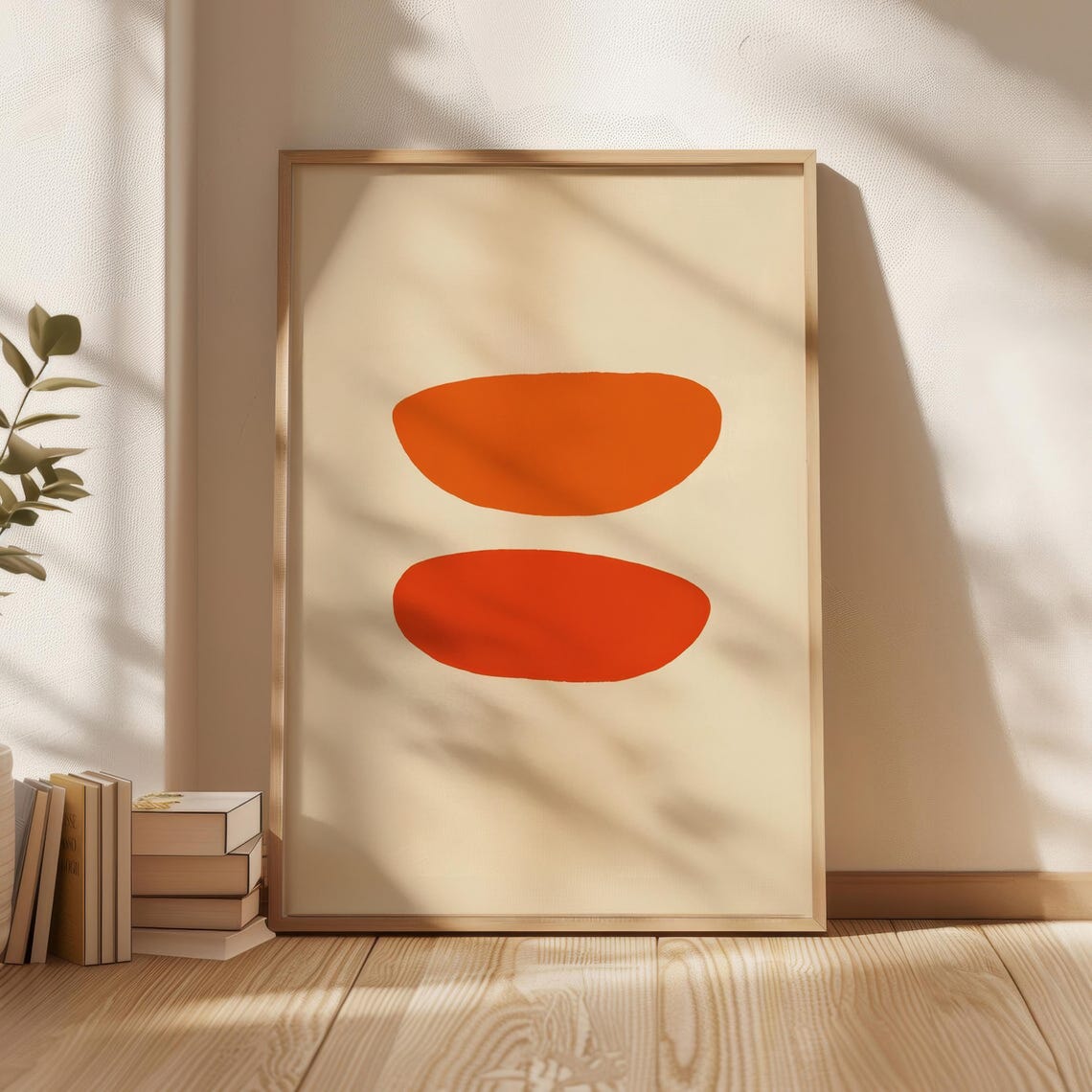 Orange Oval Shapes Minimalist Abstract Poster Warm Modern Decor