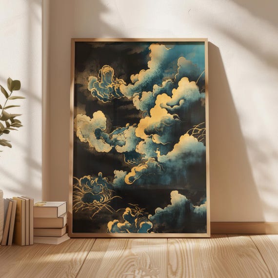 Katsushika Hokusai Style Sky Poster Wall Art Print