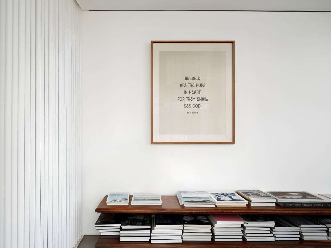Matthew 5 8 Blessed Are The Pure In Heart Beatitudes Serif Poster - Image 3