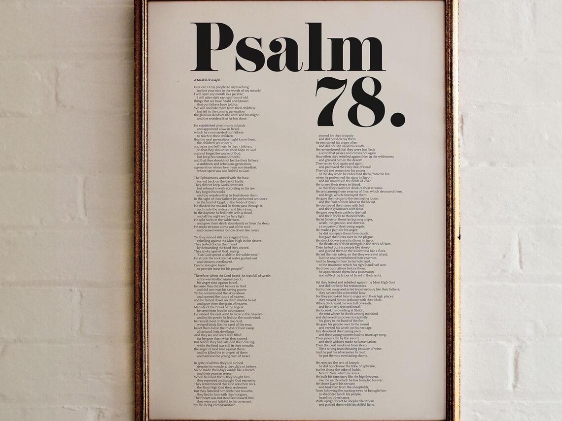 Psalm 78 Full Text Bible Verse Minimalist Bold Typography Scripture Poster - Image 4