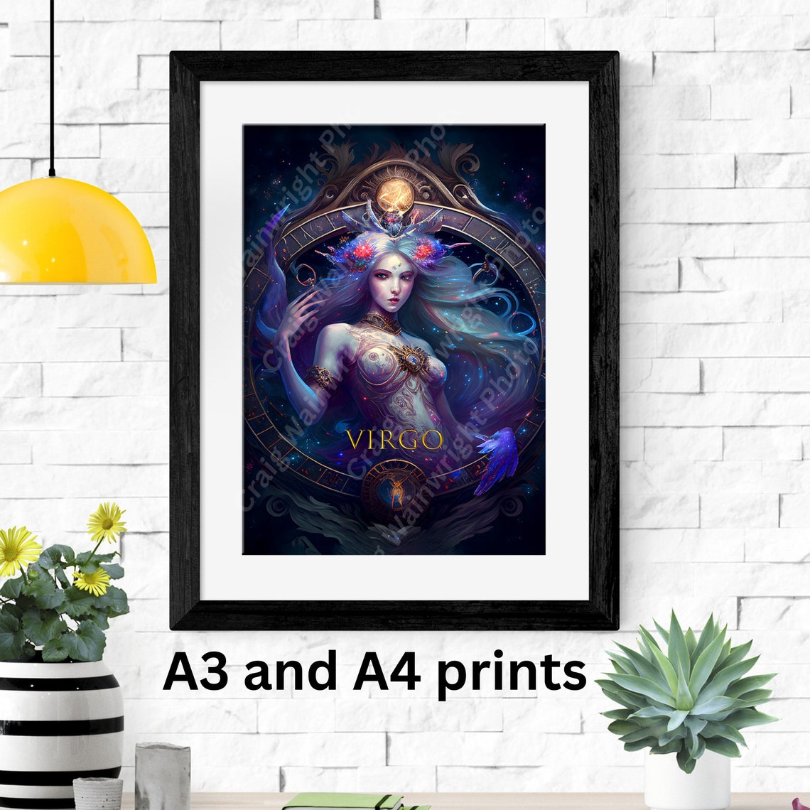 Virgo Print Astrology Art Zodiac Wall Decor Horoscope Illustration Constellation Artwork Astrology Gift Star Sign Print