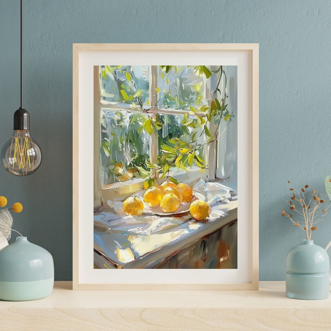 Lemon Still Life Painting Fruit Art Print, Vintage Farmhouse - Image 2
