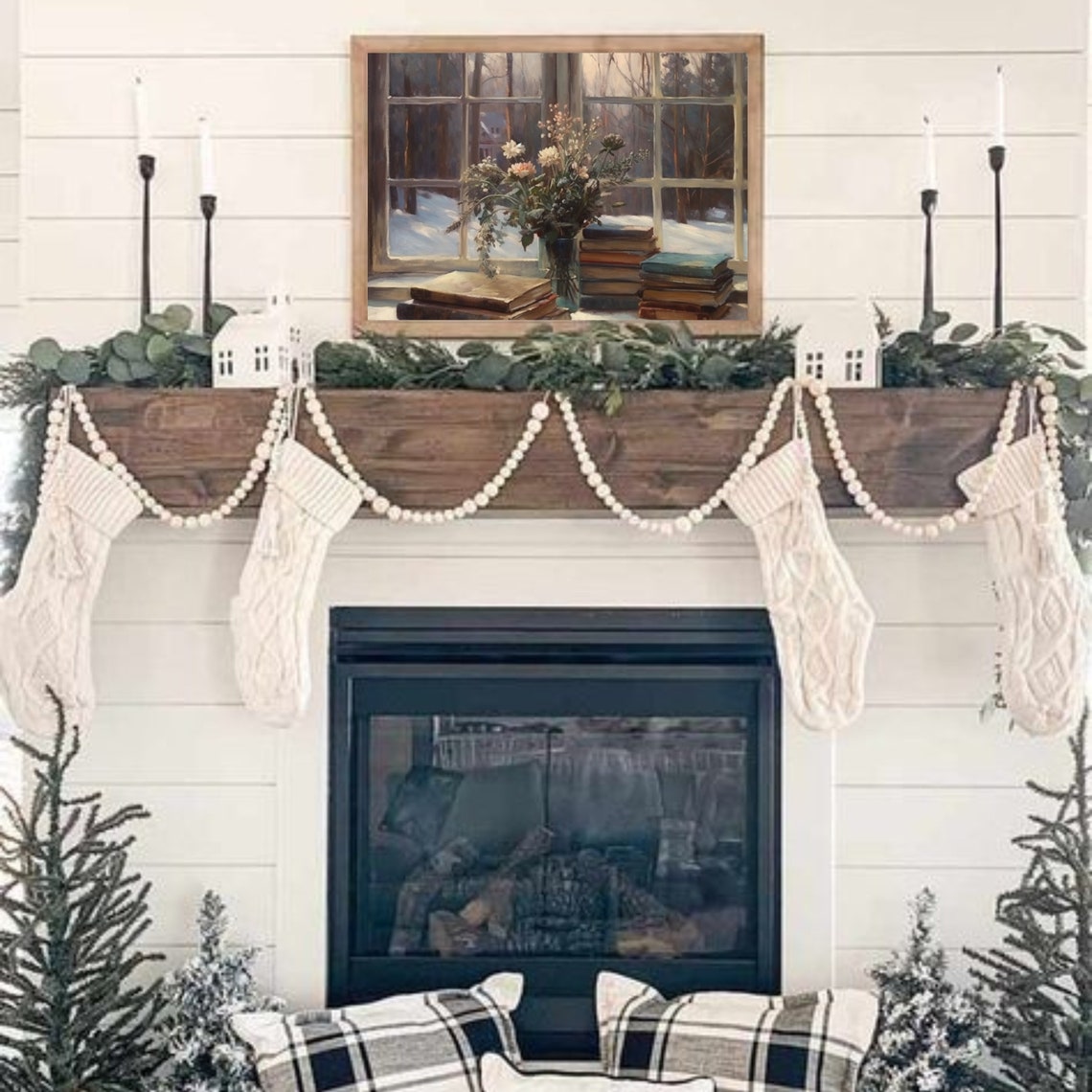 Winter Window Scene with Books and Flowers Cozy Still Life Poster - Image 5