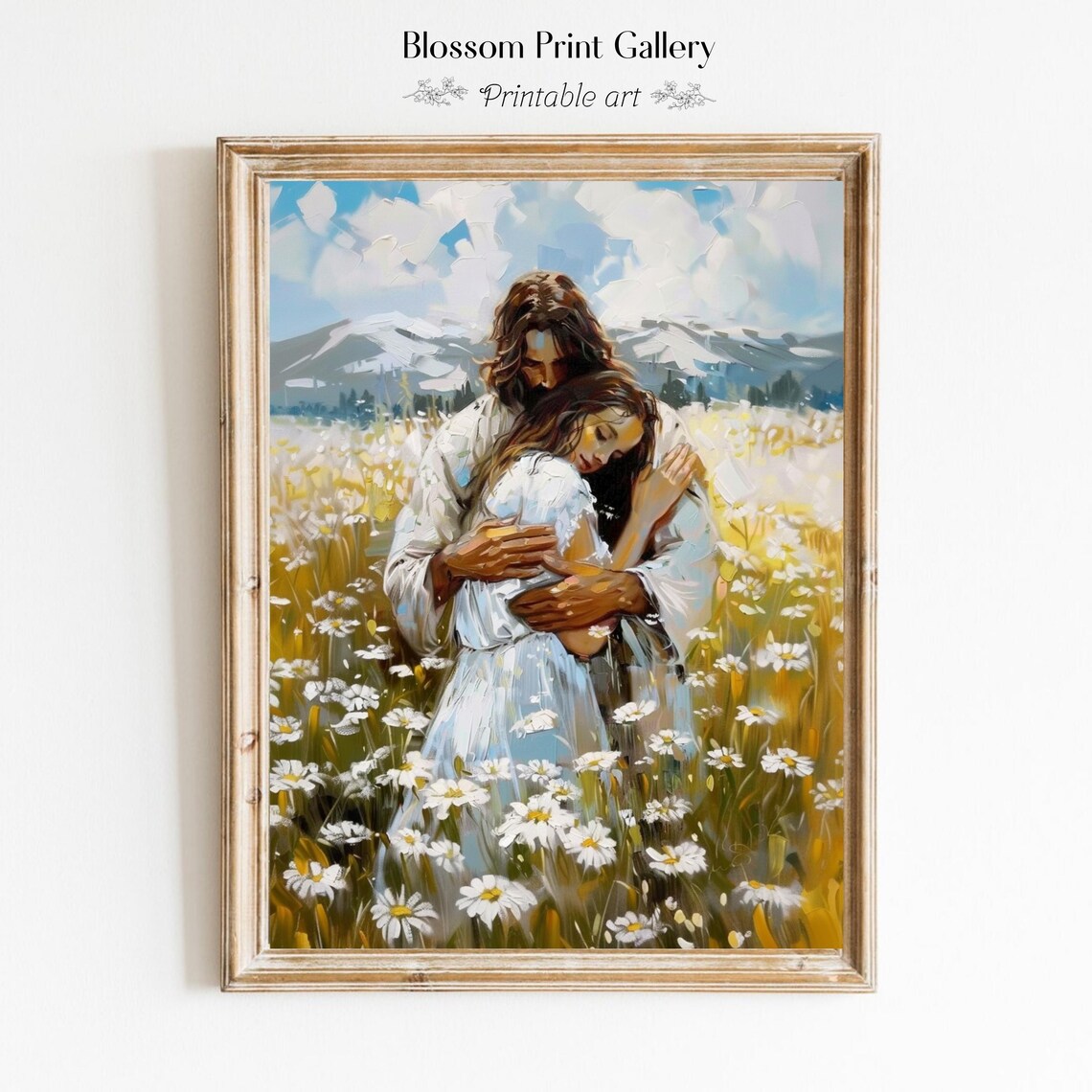 Jesus Hugging Woman, Christian Jesus Portrait