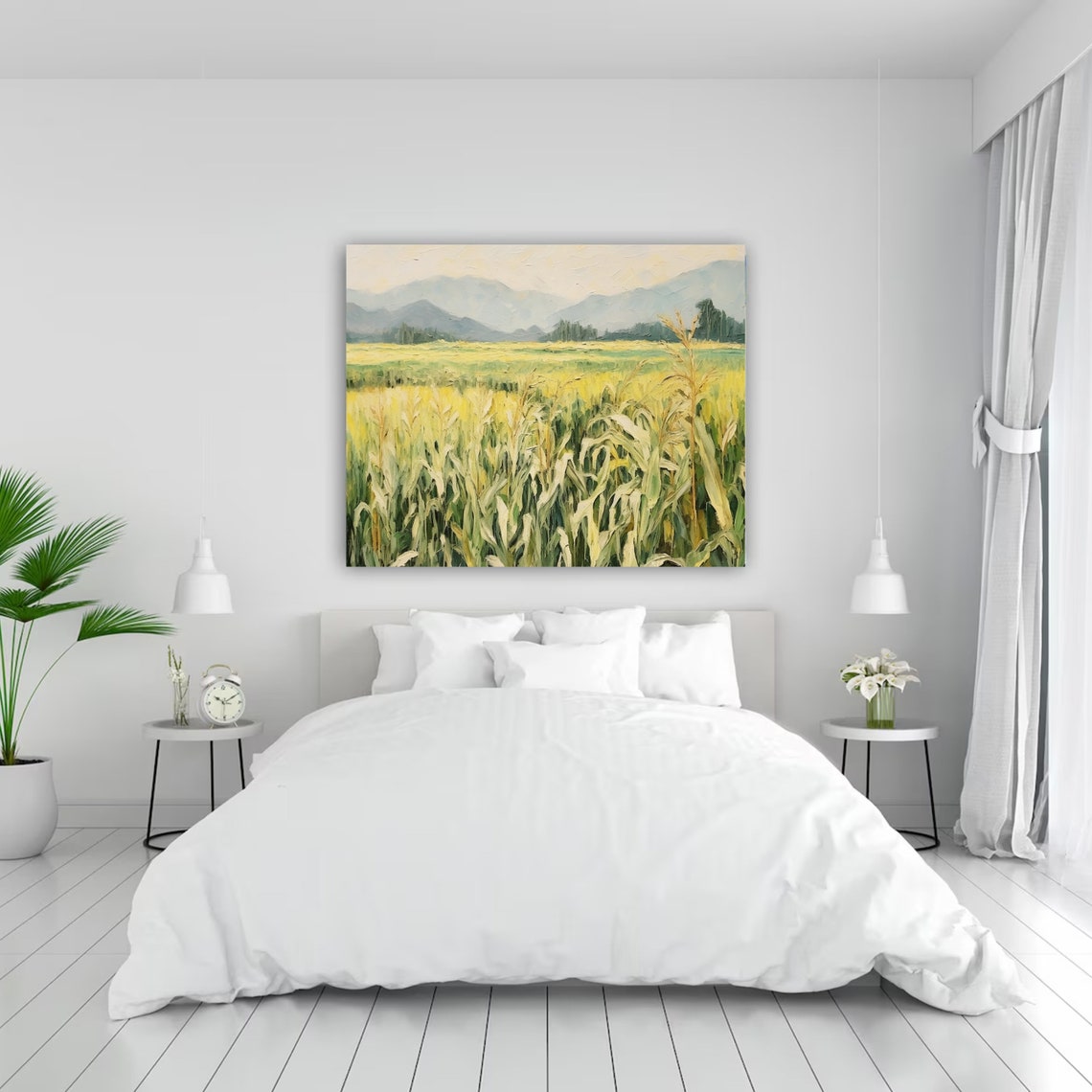 Golden Cornfield Landscape Oil Painting Farmhouse Harvest Poster - Image 6