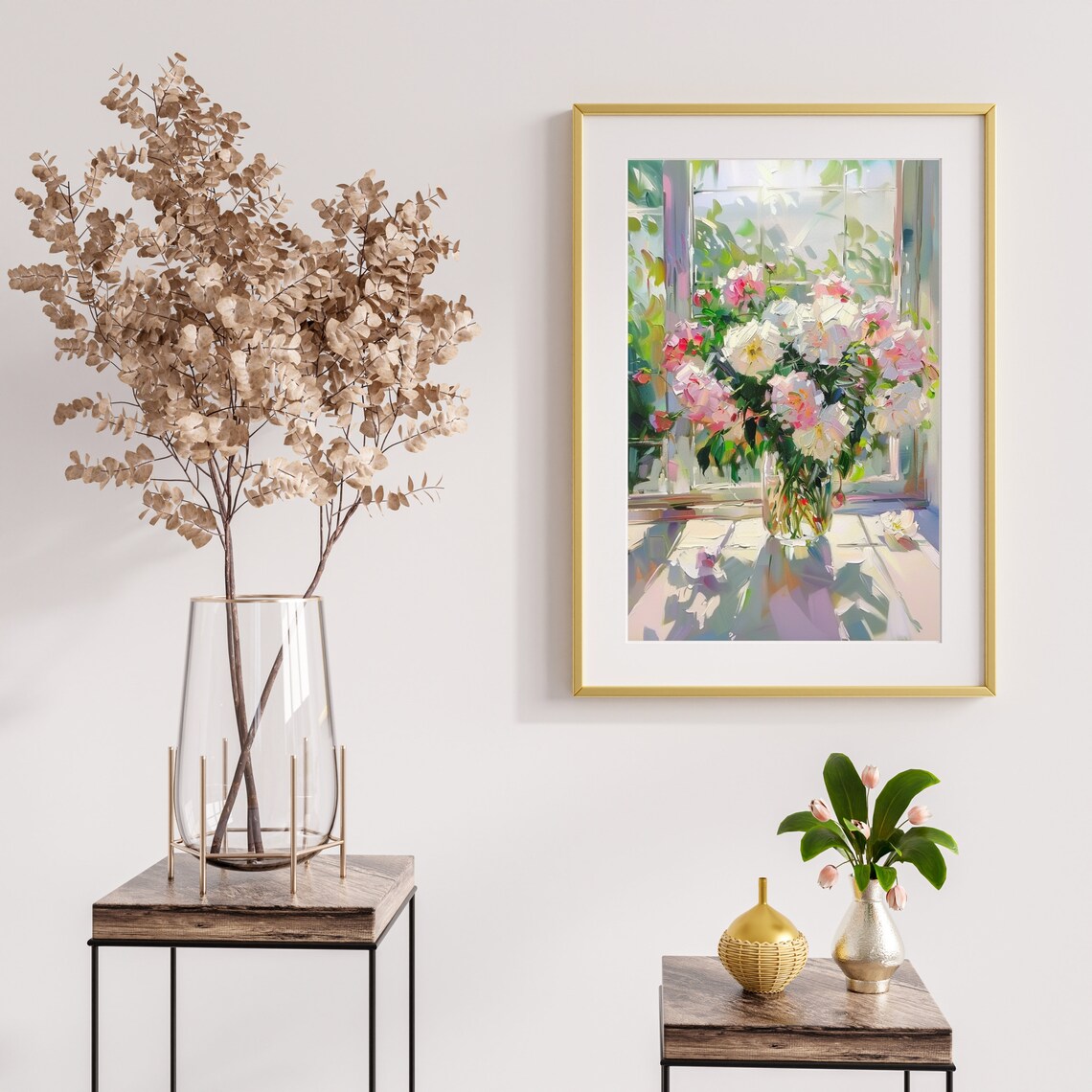 Spring Flowers In The Vase Still Life Art Print - Image 3