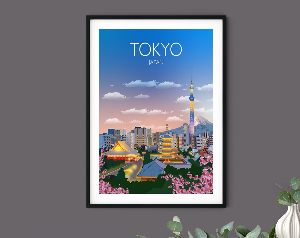 Tokyo Travel Poster, Japan Cityscape Art Print - Image 5