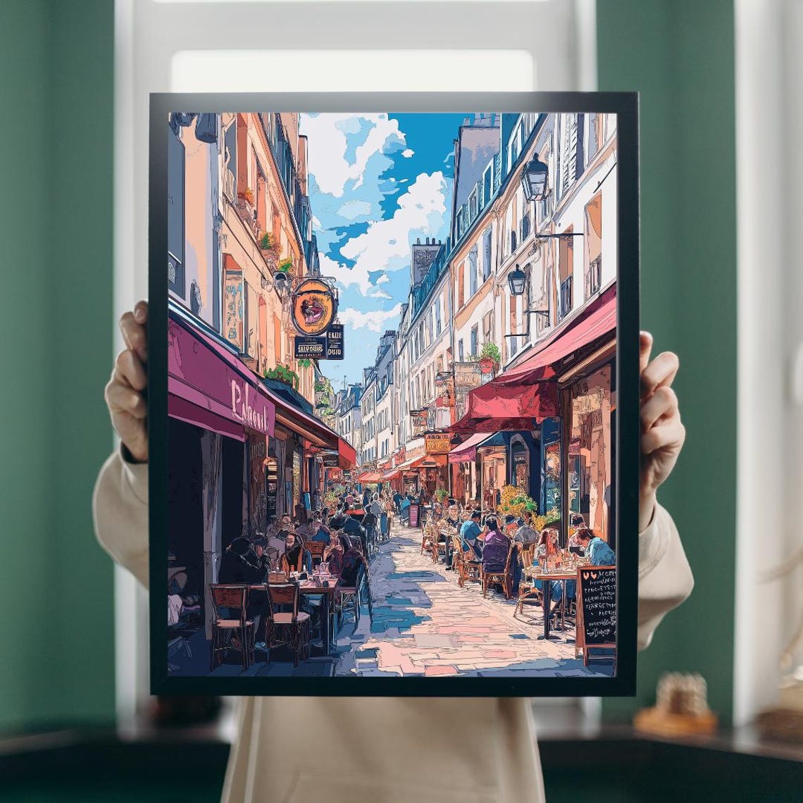 Paris Travel Poster Travel Wall Art Paris City Scape Print Street Art Travel Print Anime Inspired Art Exhibition Wall Art - Image 5