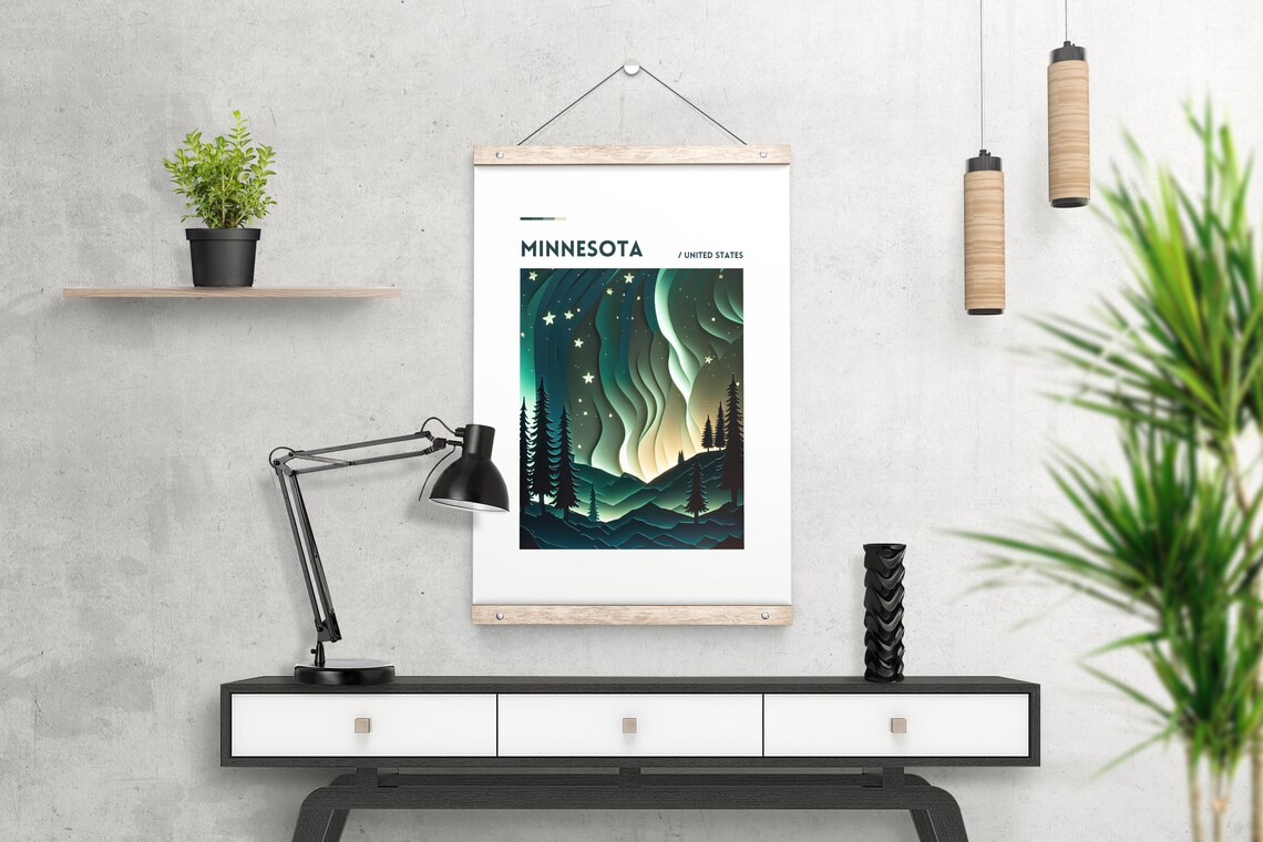 Northern Lights Print, Minnesota Scenery Art Print - Image 4
