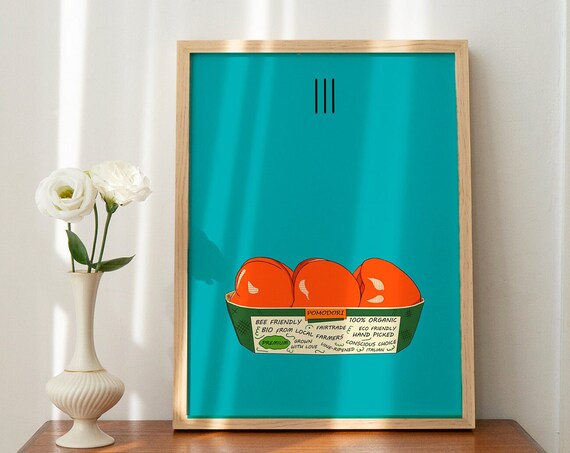 Italian Tomatoes Illustration, Vintage Food Art Print