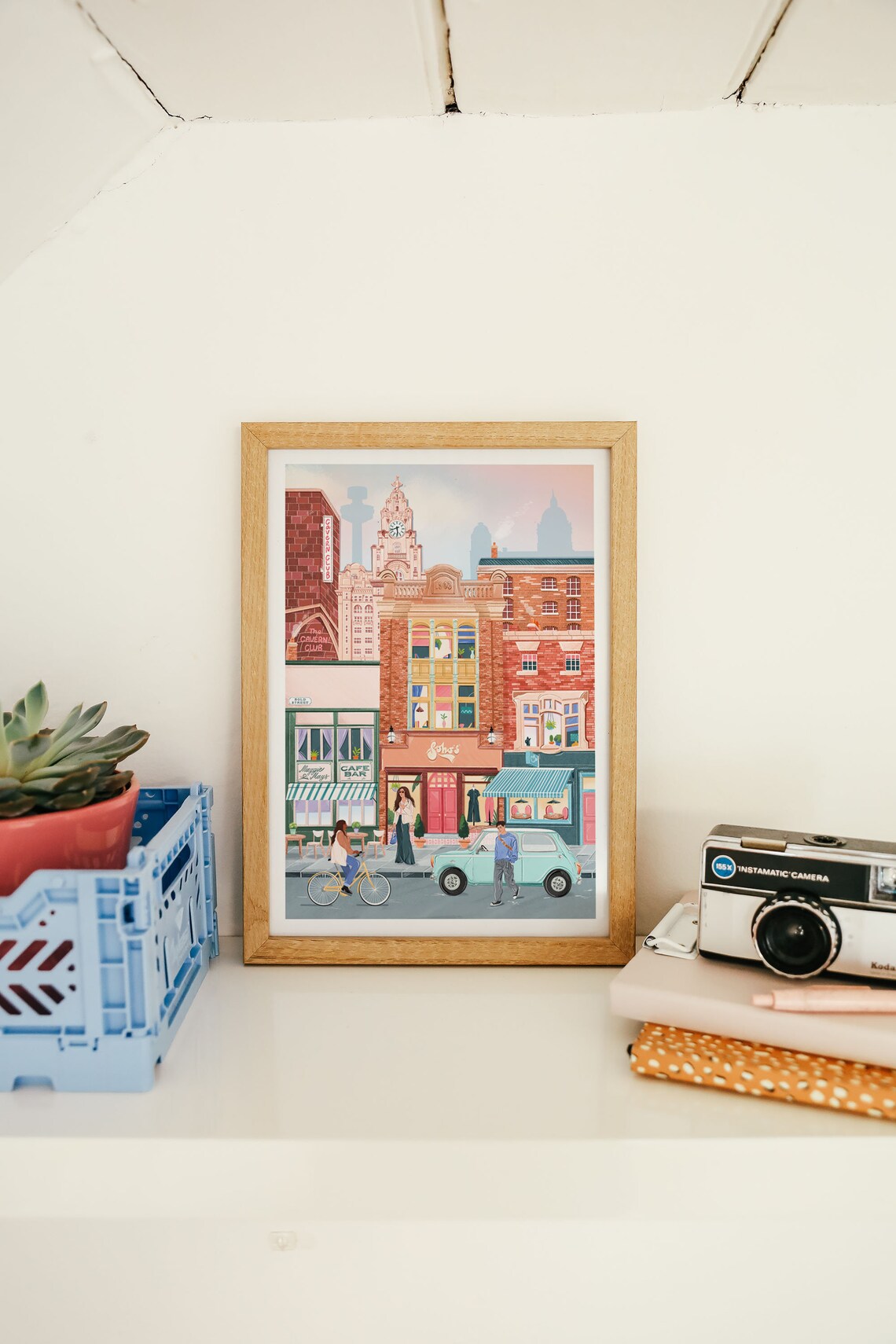 Liverpool Cavern Club Bold Street Vintage Mini City Scene Illustrated Poster - Image 2