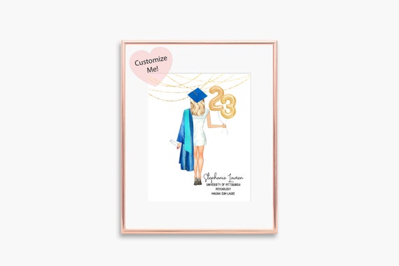 Personalized Graduation Gift Class Of 2023 Graduation Keepsake Wall Art For College Graduate Gift For Her University Grad Unframed