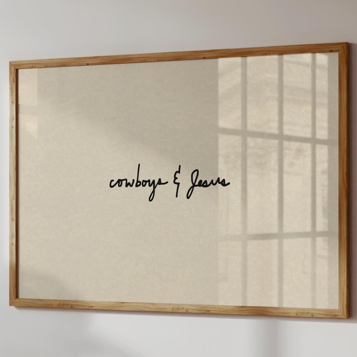 Cowboys and Jesus, Minimalist Western Art Print