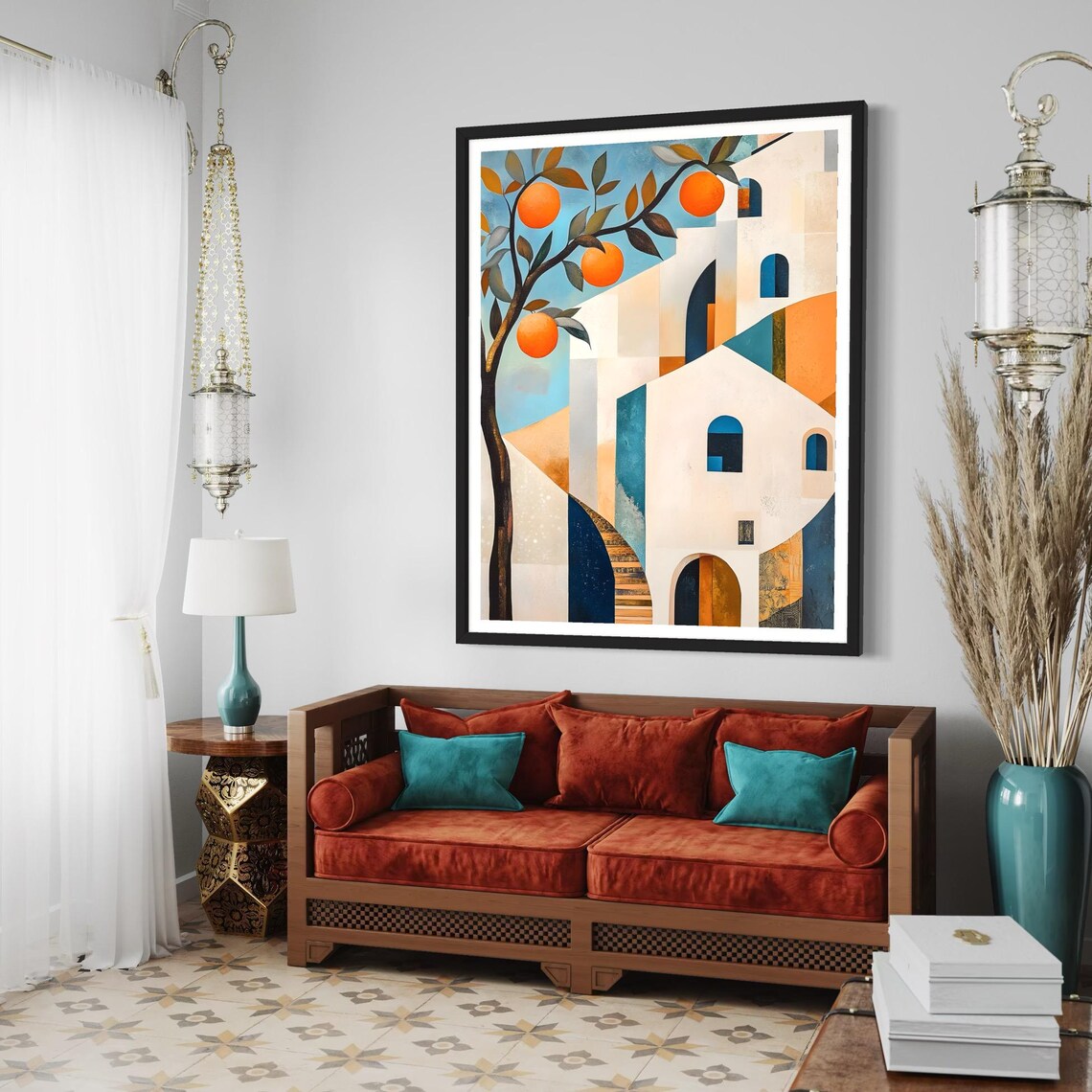 Orange Tree Art Print, Modern Mediterranean Decor - Image 2