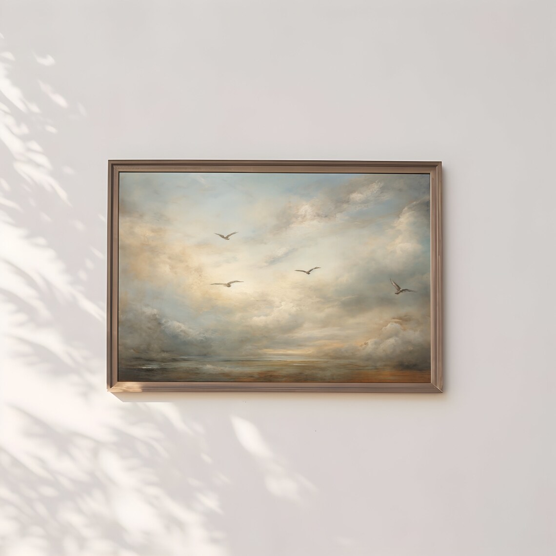Neutral Sky Vintage Cloud Landscape Art Print - Image 3