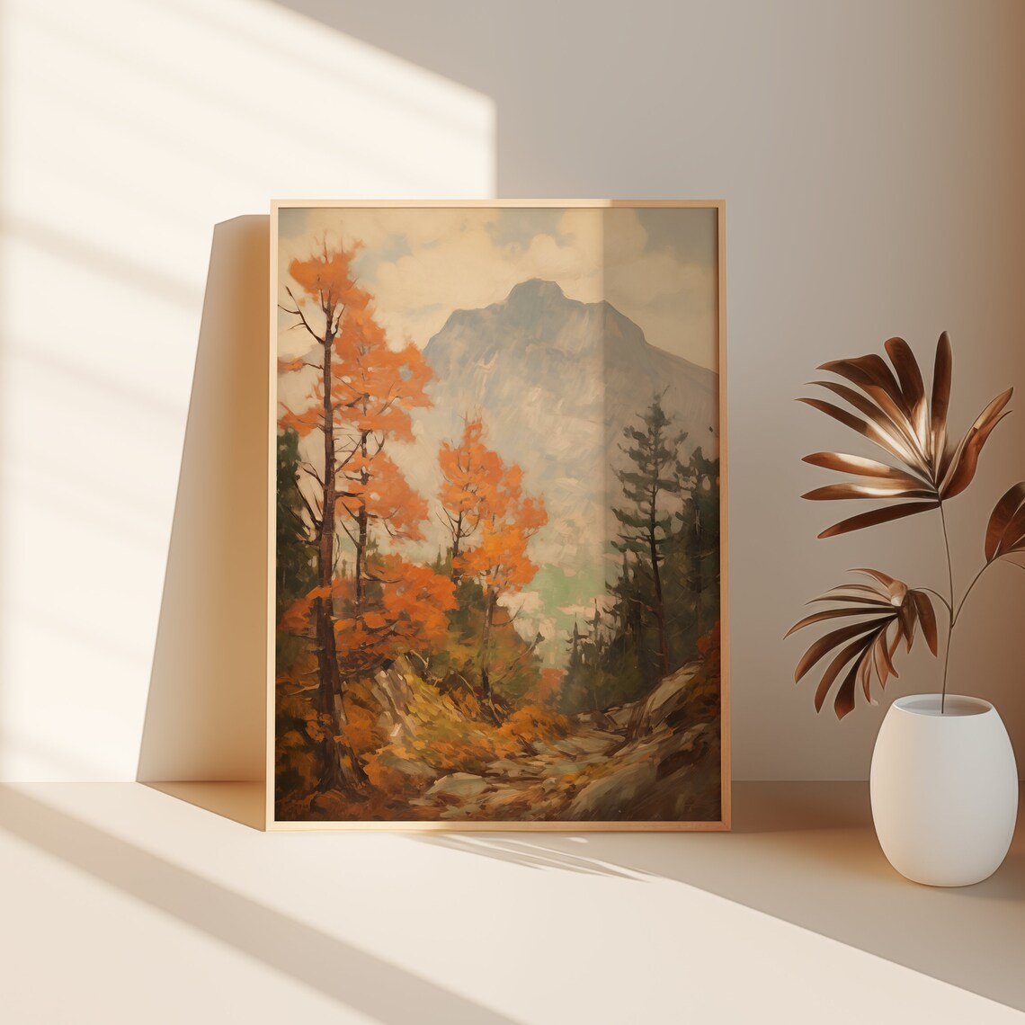 Orange Larches And Rocky Mountain Pass Autumn Landscape Poster - Image 2