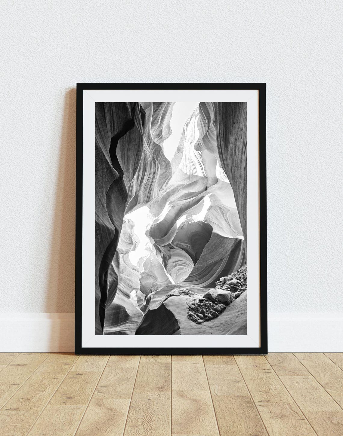 Antelope Canyon Slot Canyon Light Black And White Desert Poster