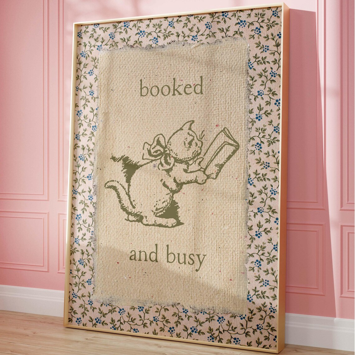 Vintage Book Art, Cute Reading Poster - Image 5