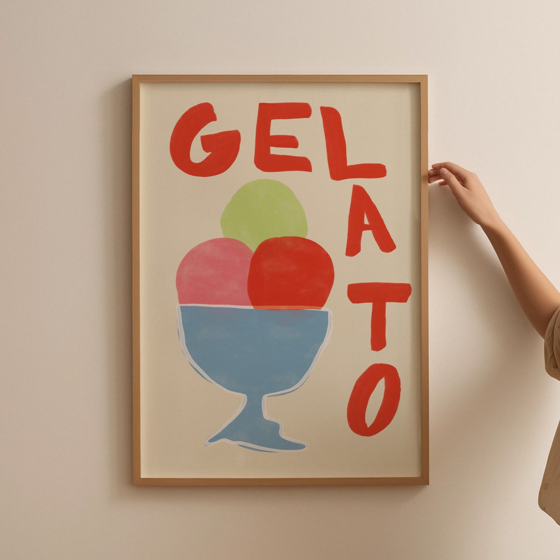 Gelato Retro Italian Dessert Glass Sundae Cup Kitchen Wall Art - Image 3