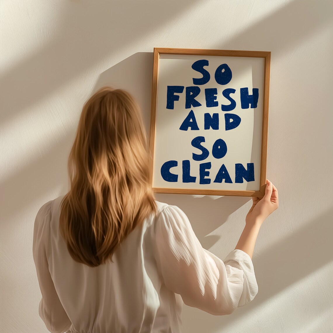 So Fresh And So Clean Typography Bathroom Art Print - Image 2