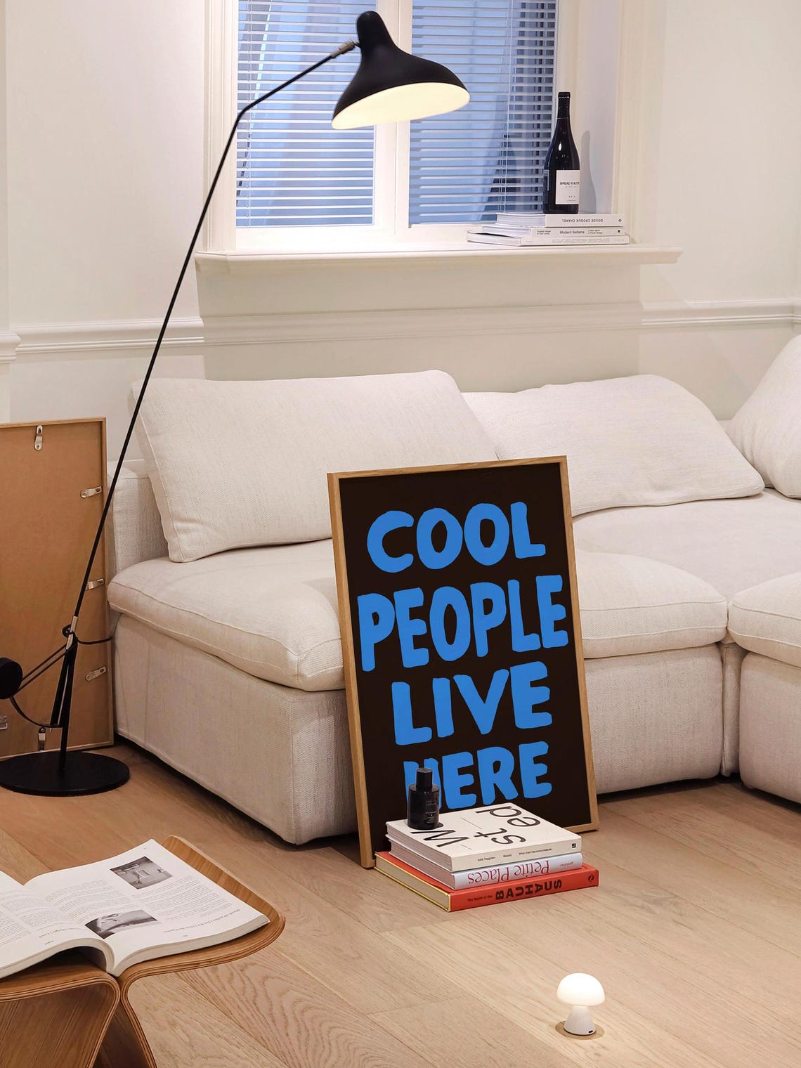 Cool People Live Here Blue On Black Bold Quote Entryway Poster - Image 2