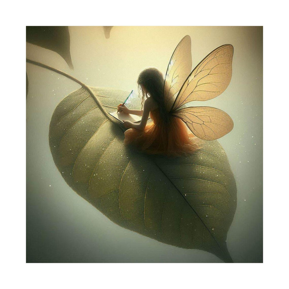 Tiny Fairy Writing in a Journal While Sitting on a Giant Leaf Poster - Image 7