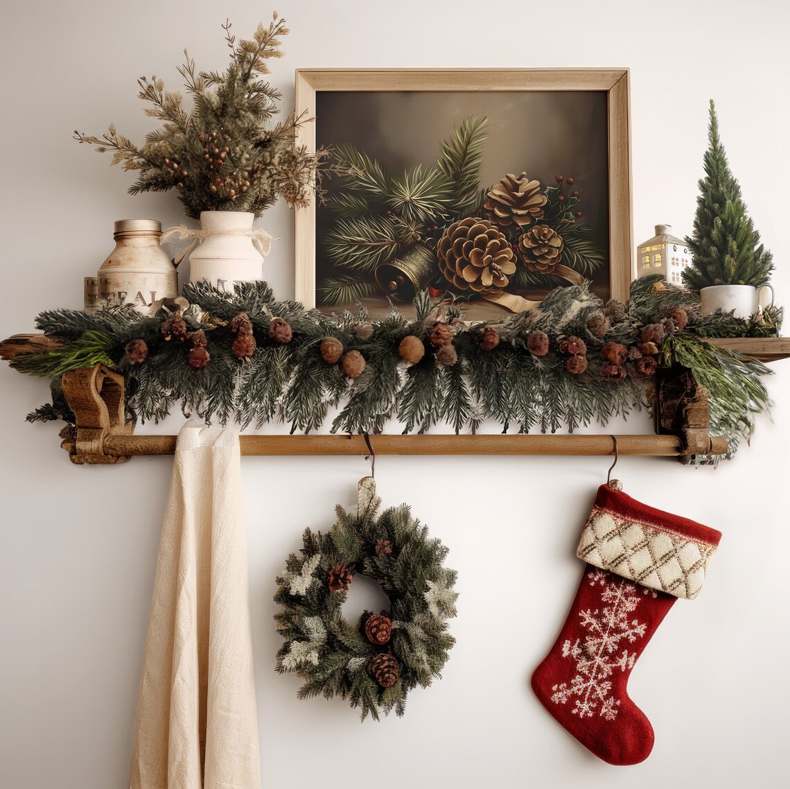 Christmas Pinecones Holiday Art Print, Winter Decor - Image 5