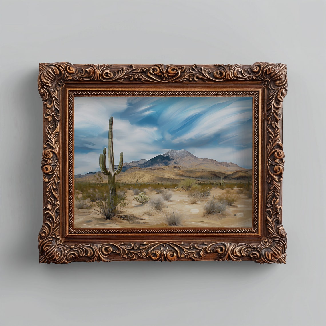 Saguaro Cactus Desert Mountains Blue Sky Southwest Landscape Poster - Image 3