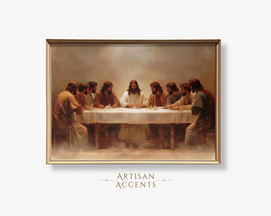 The Last Supper Biblical Artwork, Christian Poster Print