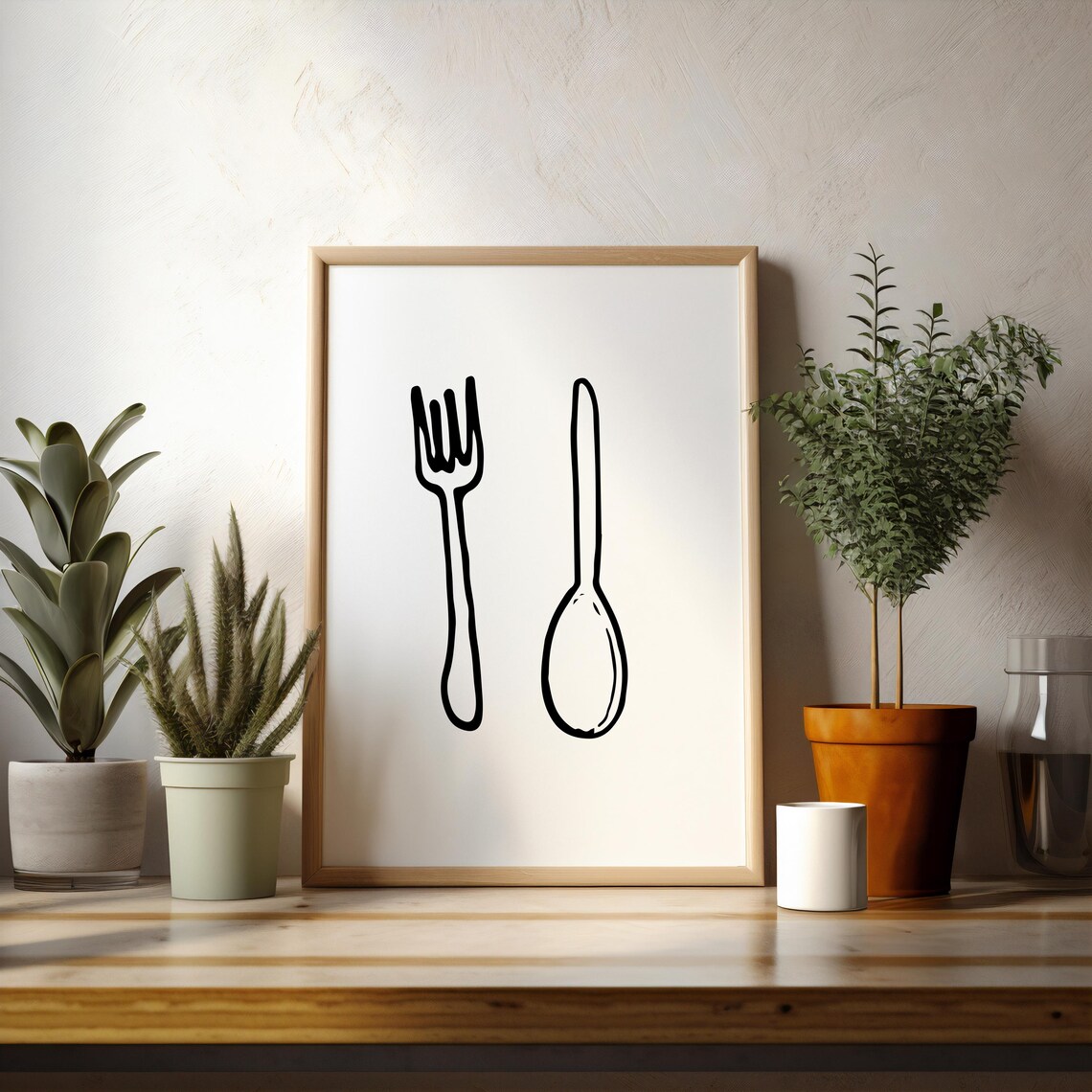 Fork And Spoon Poster Kitchen Decor Cute Kitchen Poster Trendy Wall Art Print - Image 2