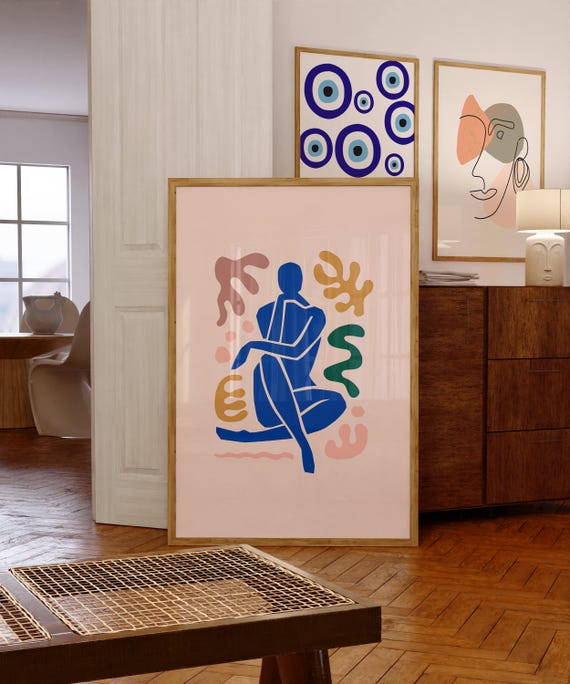 Abstract Wall Art Boho Poster Blue Poster Abstract Poster Minimalist Poster Trendy Wall Art Office Poster Home Decor Poster