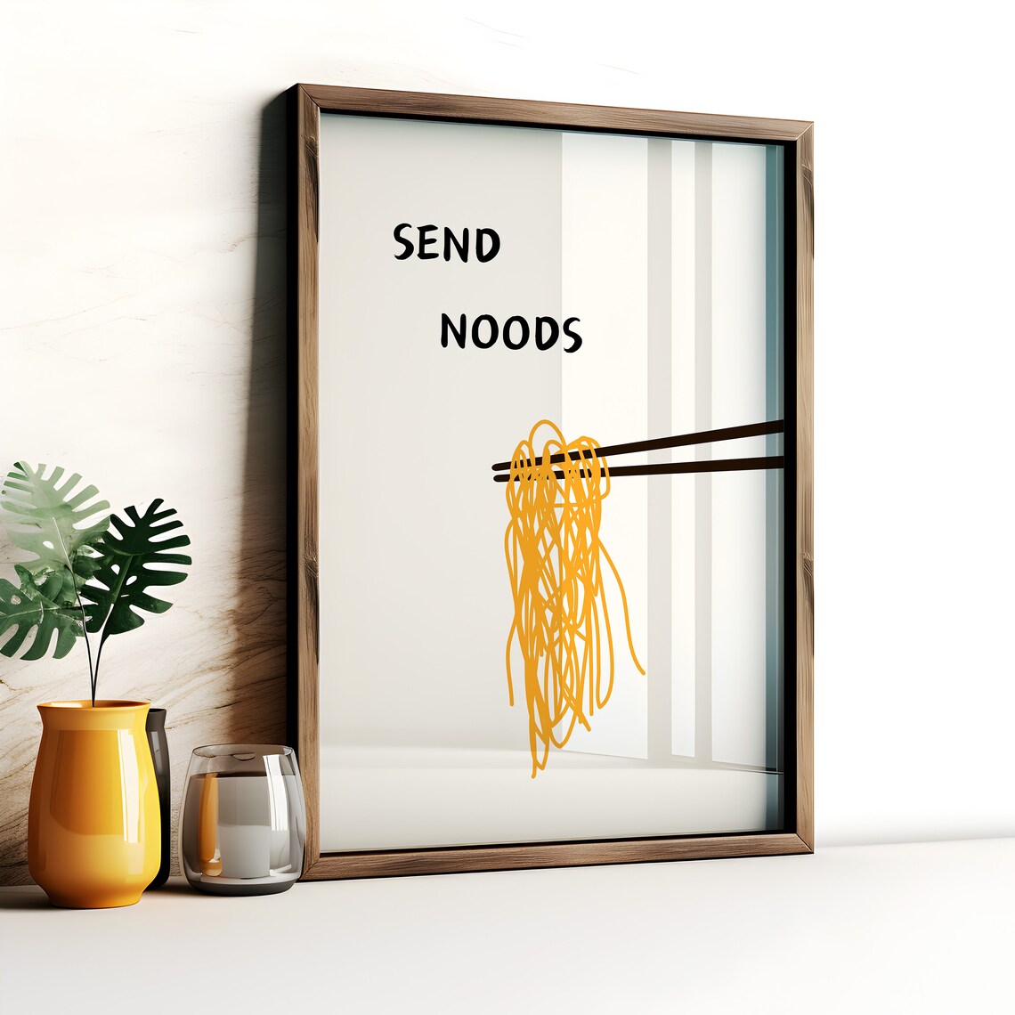 Send Noods Print Aesthetic Kitchen Poster Kitchen Decor Trendy Wall Art Minimalist Print Cute Kitchen Poster - Image 2