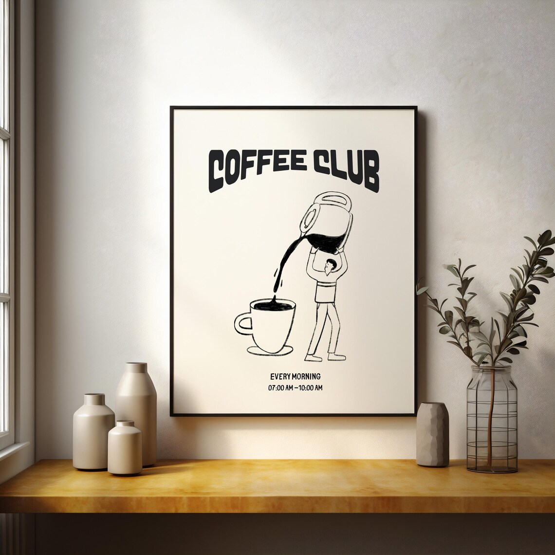 Coffee Club Vintage Coffee Bar Poster Print - Image 2