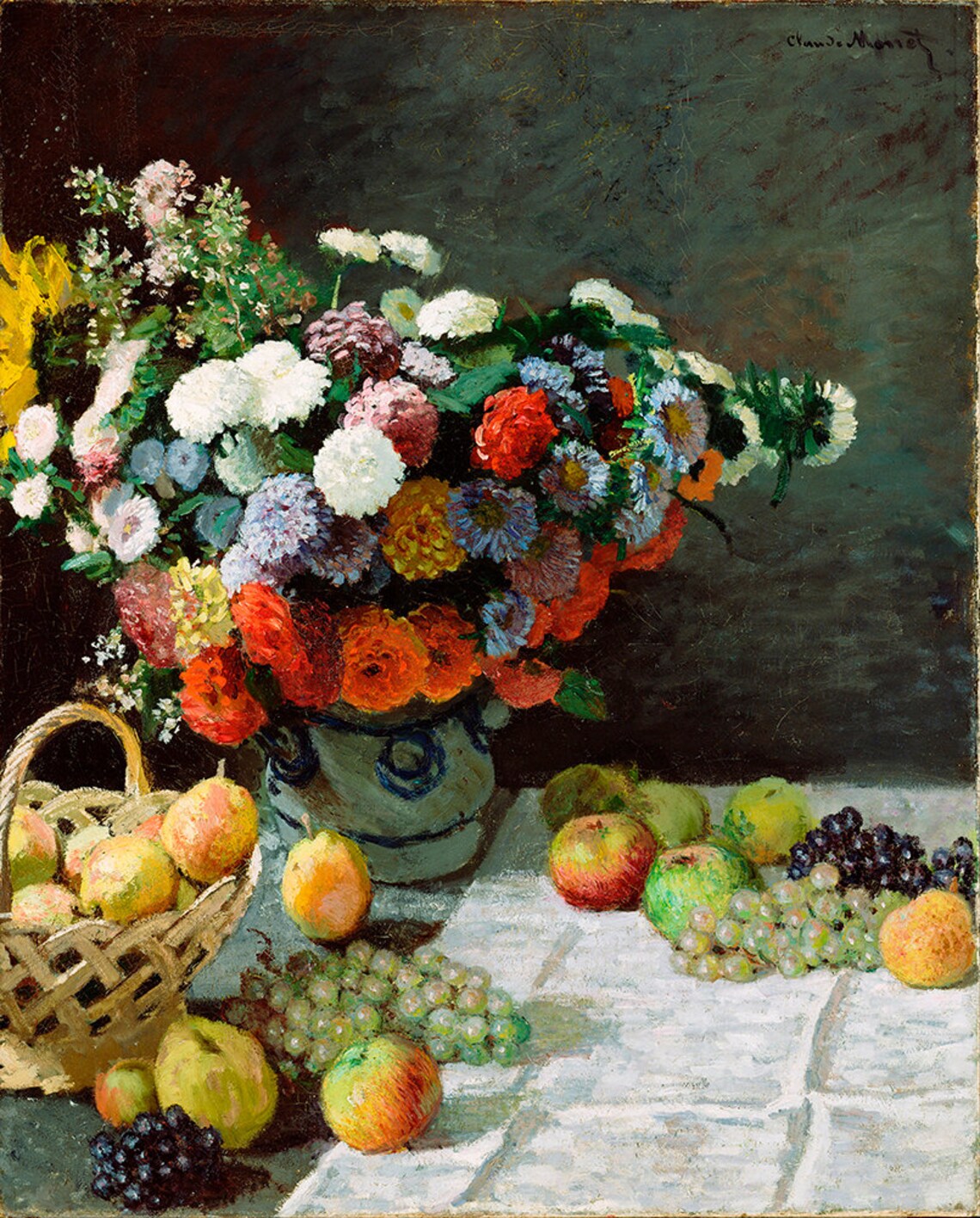 Claude Monet Still Life With Flowers And Fruit Fine Art Glice 1869 Sku 0078 - Image 2