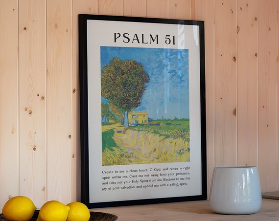 Psalm 51 Create in Me a Clean Heart Golden Field Painting Poster