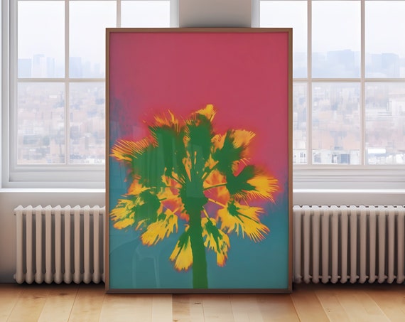 Psychedelic Palm Tree Aura Art Print